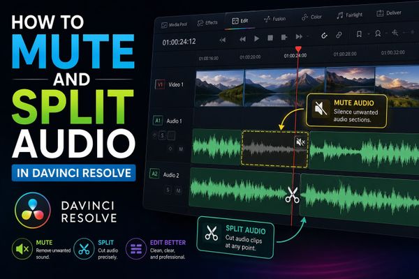 How to Mute and Split Audio in DaVinci Resolve