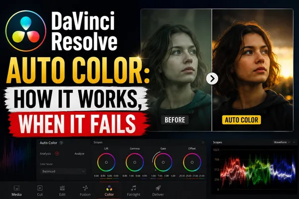 DaVinci Resolve Auto Color guide, when the one-click fix helps and when it hurts