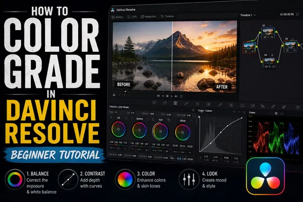 How to color grade in DaVinci Resolve, a beginner's complete walkthrough