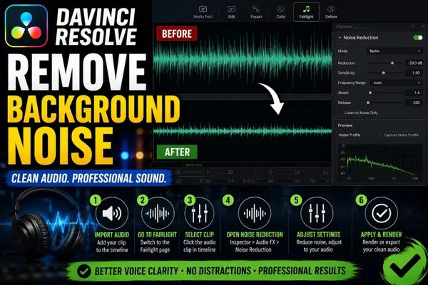 Removing background noise in DaVinci Resolve with Fairlight tools