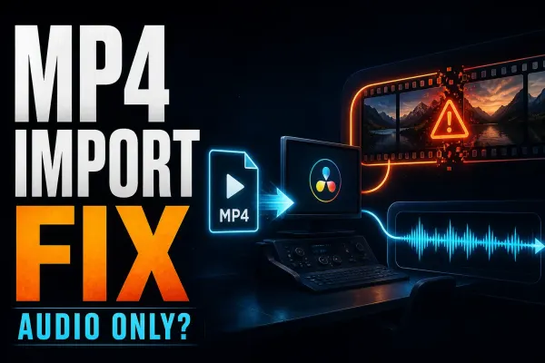 DaVinci Resolve MP4 import fix for an audio-only video file