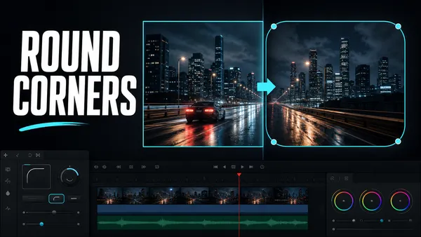 Video frame changing from square to rounded corners in DaVinci Resolve