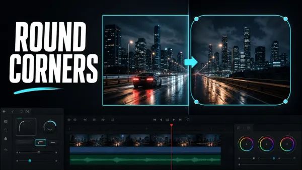 Video frame changing from square to rounded corners in DaVinci Resolve