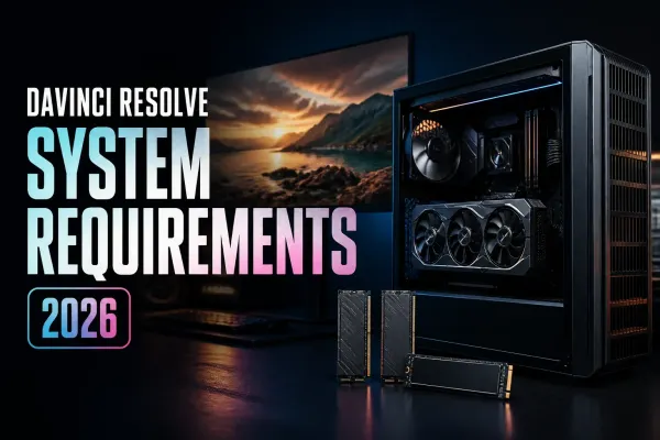 DaVinci Resolve system requirements workstation with graphics card RAM and NVMe storage