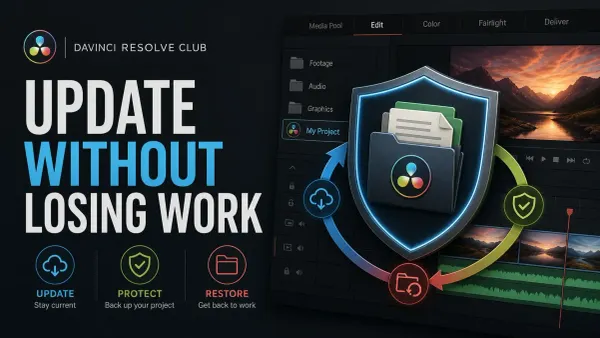 Safe DaVinci Resolve update checklist with project and library backups