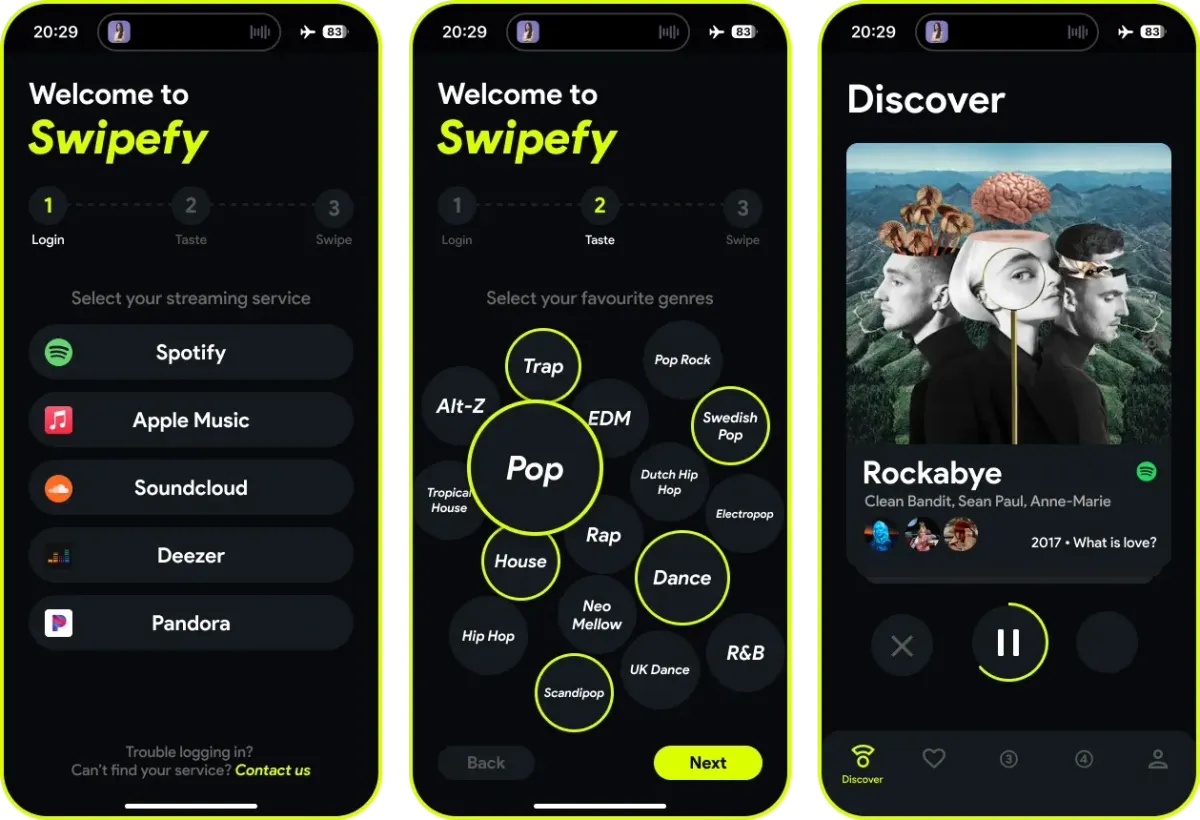 Swipefy - Tinder für Musik