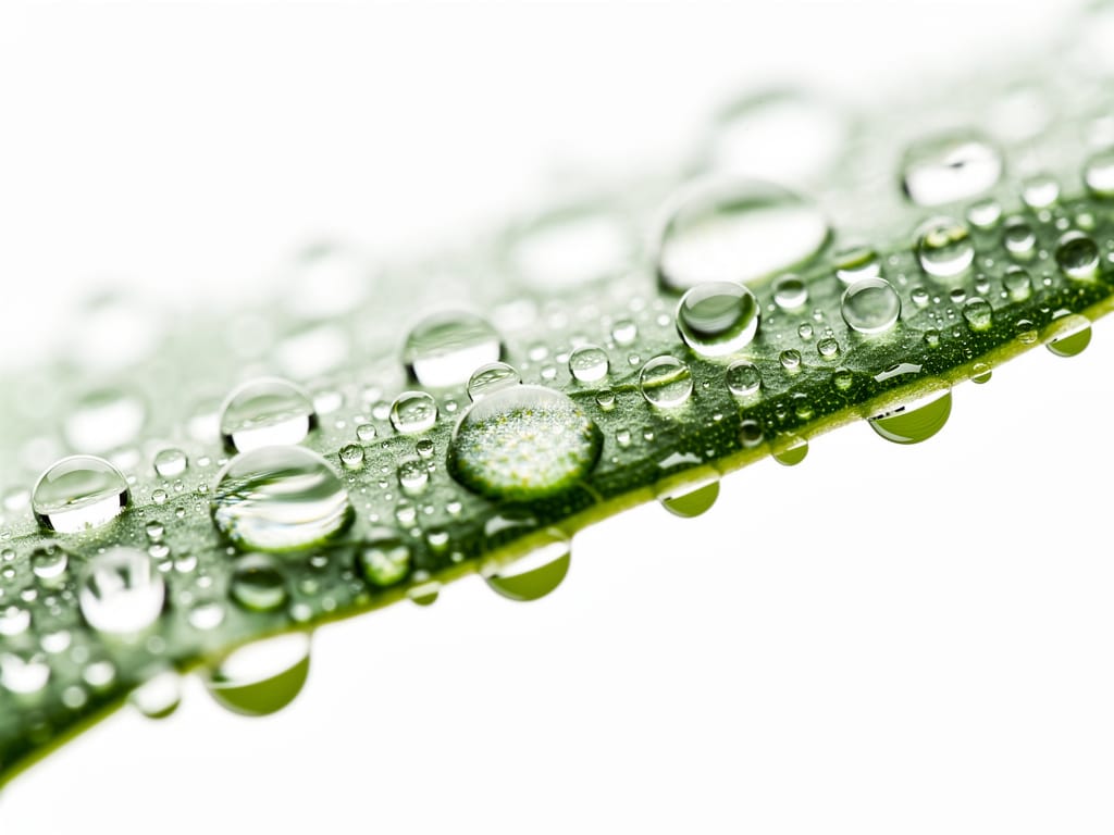 A close-up of a leaf showing its delicate protective moisture barrier