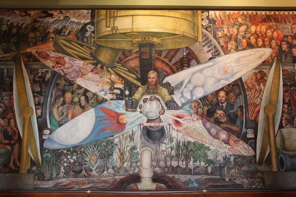 Man, Controller of the Universe, Diego Rivera, 1934. Museo del Palacio de Bellas Artes, Mexico City. Via Wikimedia Commons.