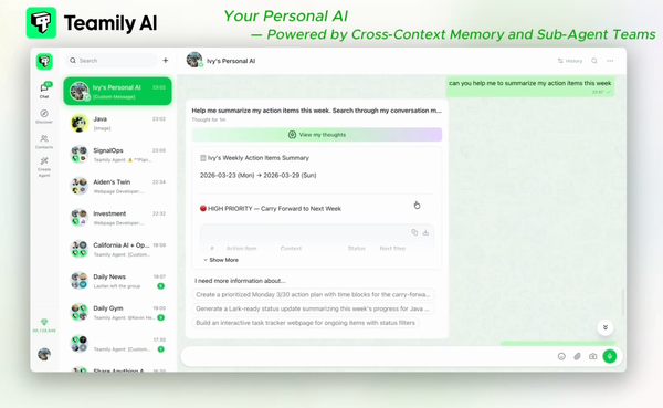 Your Personal AI: Powered by Cross-Context Memory and Sub-Agent Teams
