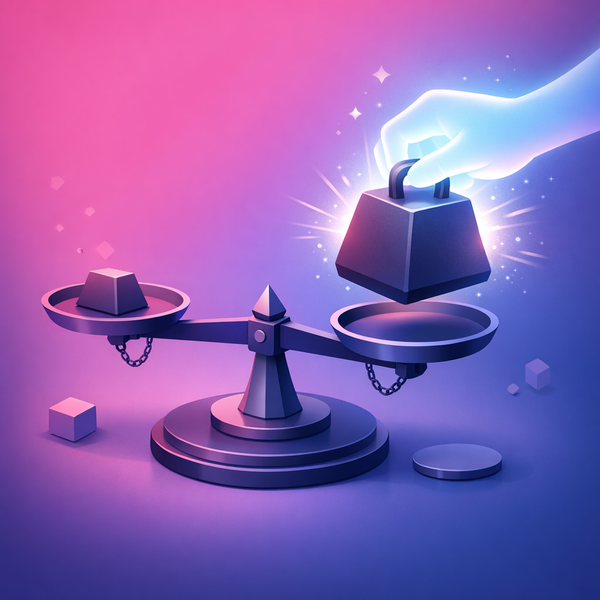 Weight lifted off a balance scale