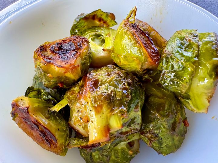 Honey Garlic Roasted Brussel Sprouts
