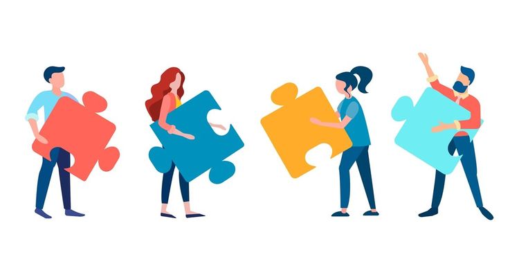 Picture of Team with Jigsaw puzzle pieces