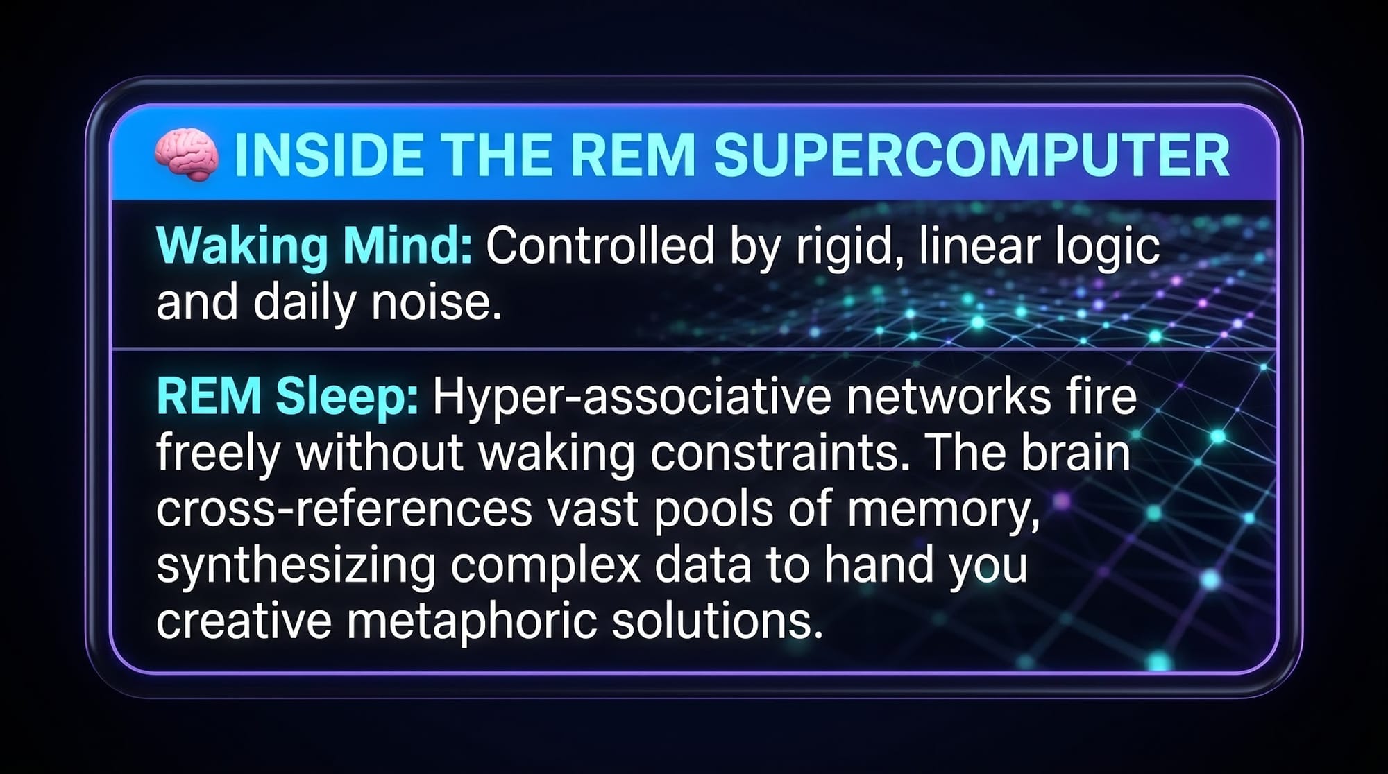 "REM State" Mini Graphic / Information Burst Dream Interpretation, Meaning Of Dreams, Sleep Science, Dreams And Metaphysics, Dream Journal, Psychological Dream Analysis, Spiritual Awakening