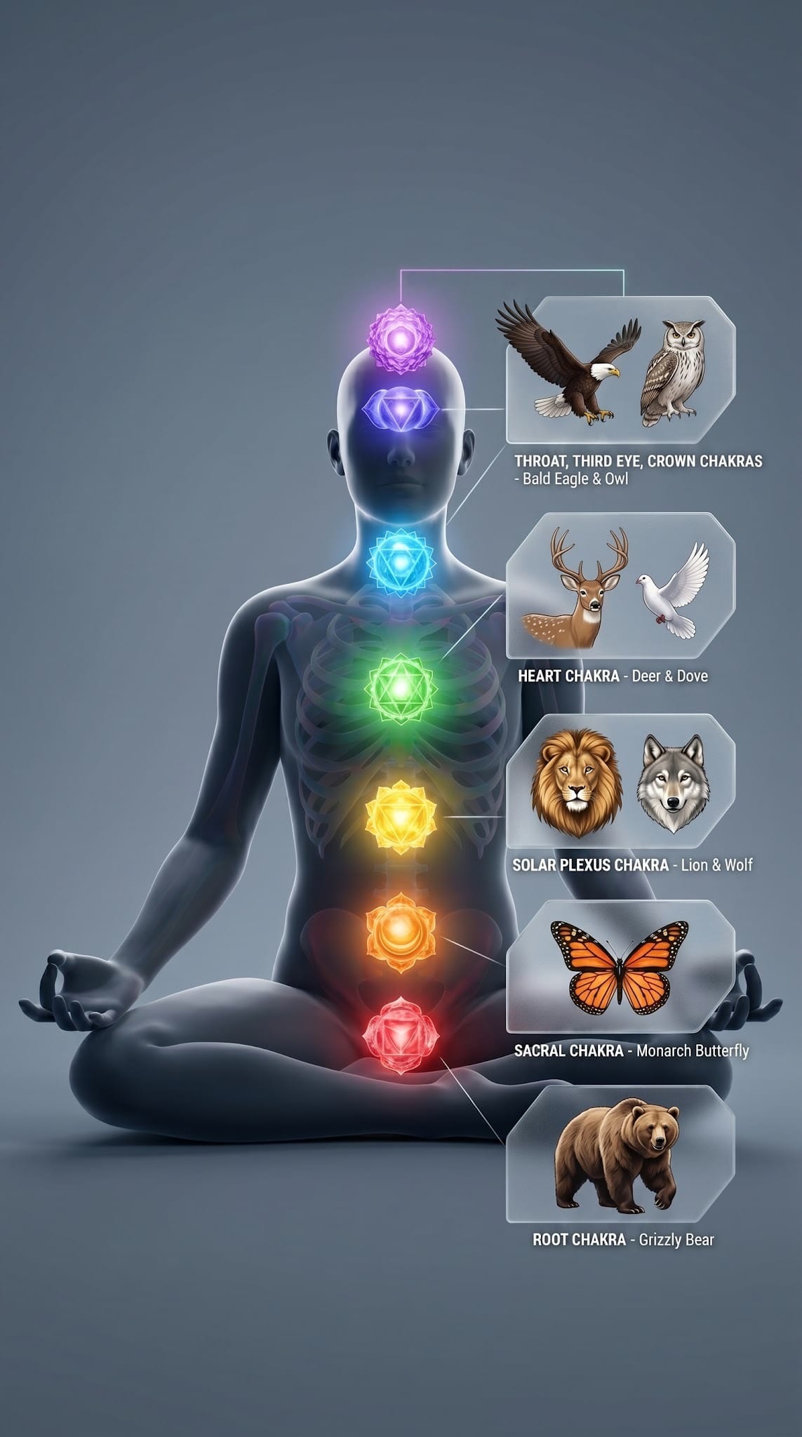 The Chakra Map Infographic, Animal Totems, Spirit Animals, Metaphysical Healing, Energy Medicine, Vagus Nerve Regulation, Chakra Balancing