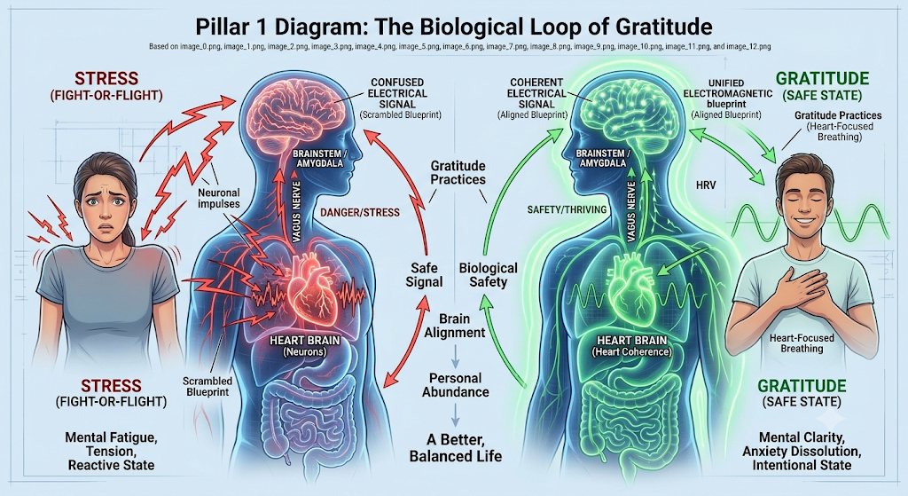 The Biological Loop of Gratitude, Authentic Success, Holistic Well Being, Abundant Living, Mind Body Alignment, Personal Transformation, Metaphysical Living, Inner Alignment, Law Of Circulation, True Success
