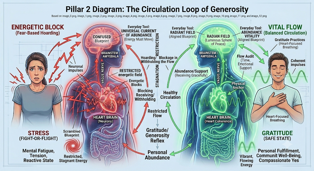 The Circulation Loop of Generosity, Authentic Success, Holistic Well Being, Abundant Living, Mind Body Alignment, Personal Transformation, Metaphysical Living, Inner Alignment, Law Of Circulation, True Success
