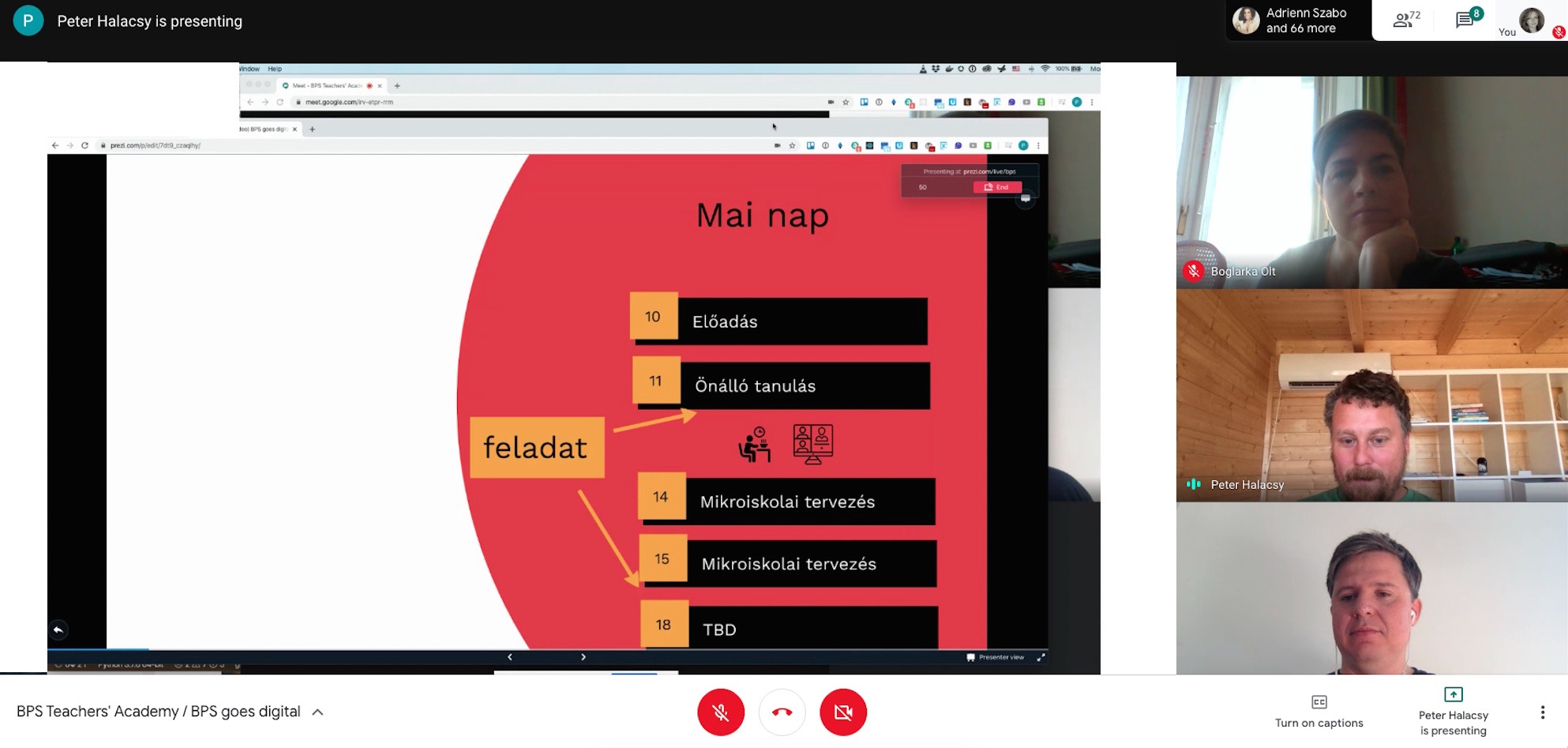 Március 16-án, a nagy közös munka első perceiben.