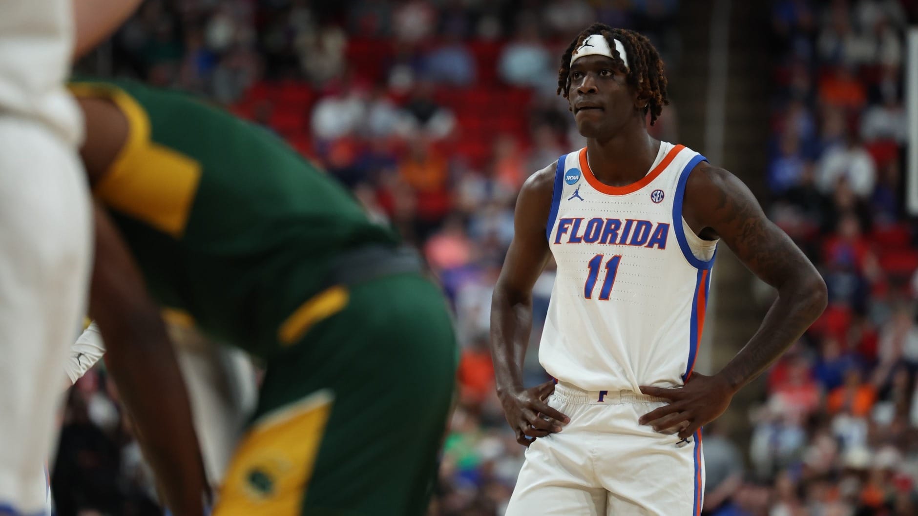 Denzel Aberdeen in action for Florida men's basketball