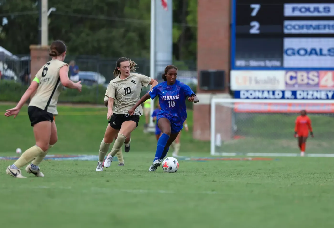 Florida softball action vs Wake Forest at Dizney Stadium