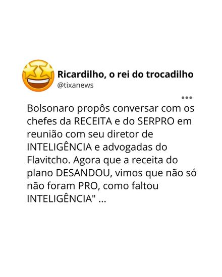 Ricardilho de olho na Receita do Bolsonaro