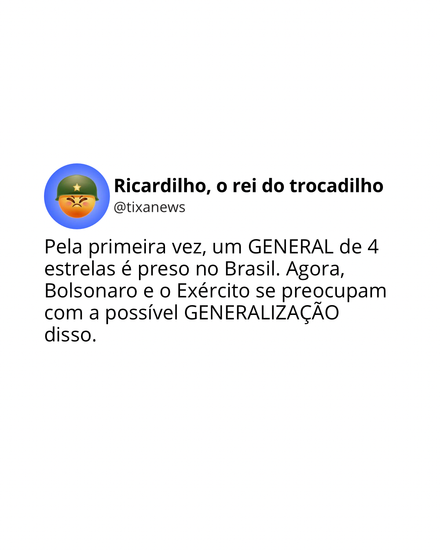 Um general de quatros estrelas com o cap na mão