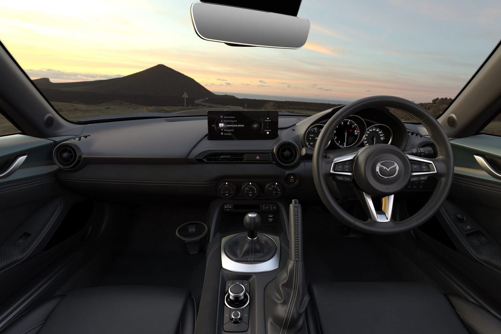2026 Mazda MX-5 GT RS interior with Recaro seats, Alcantara dashboard