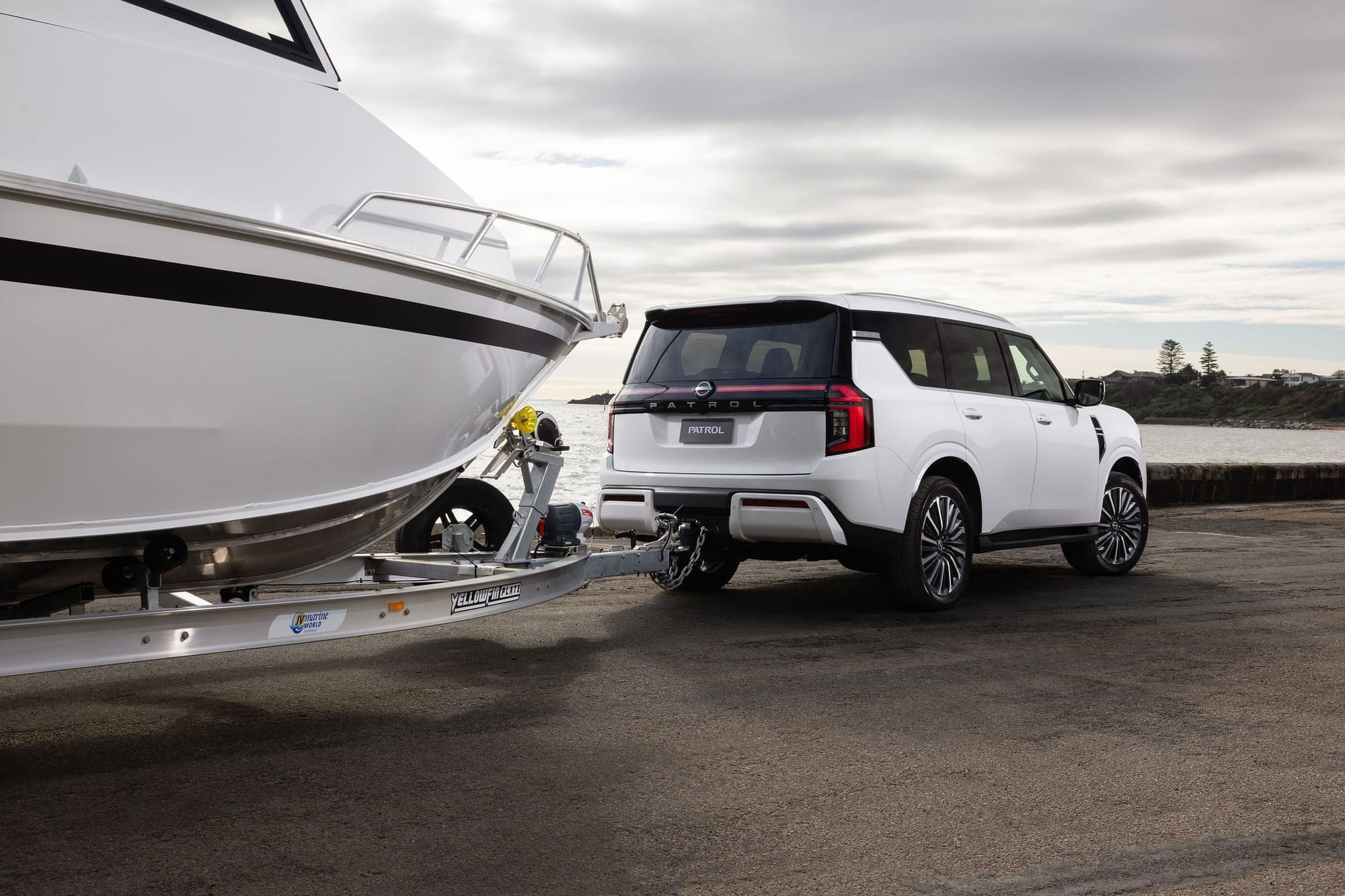 Y63 Nissan Patrol towing a boat