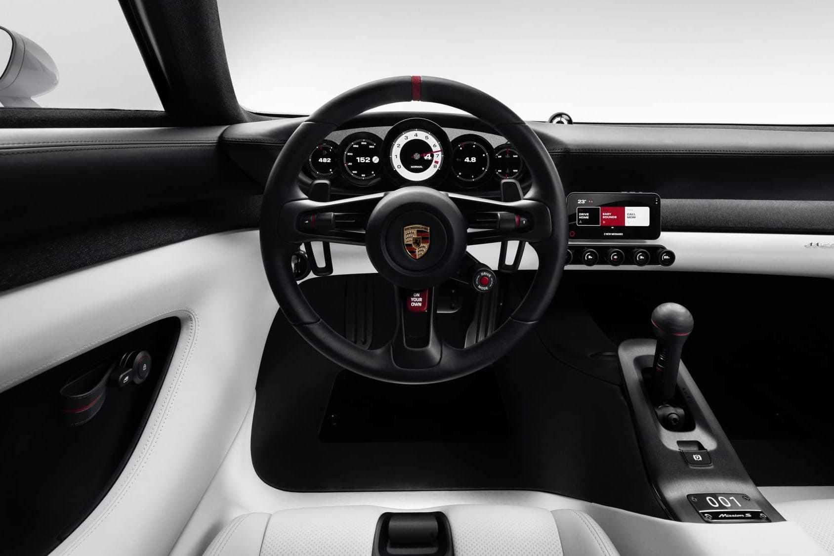 Porsche Mission S interior from driver's position