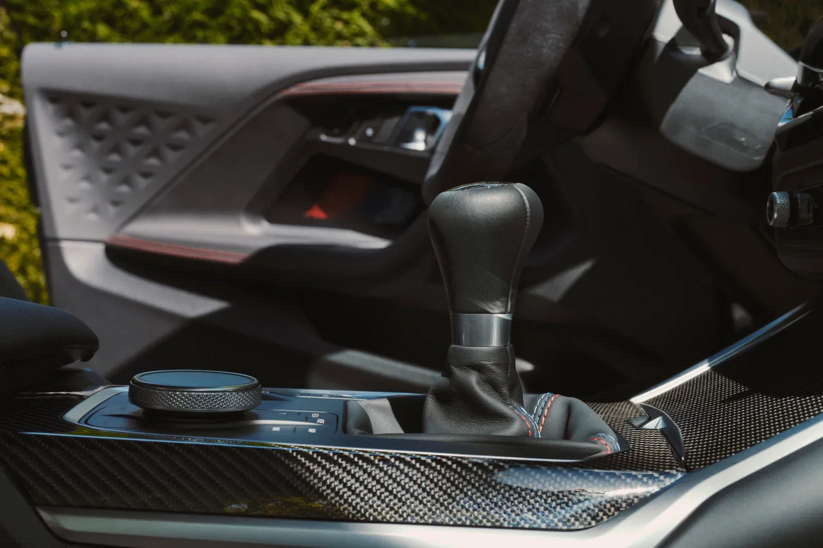 A BMW M2's manual gear selector