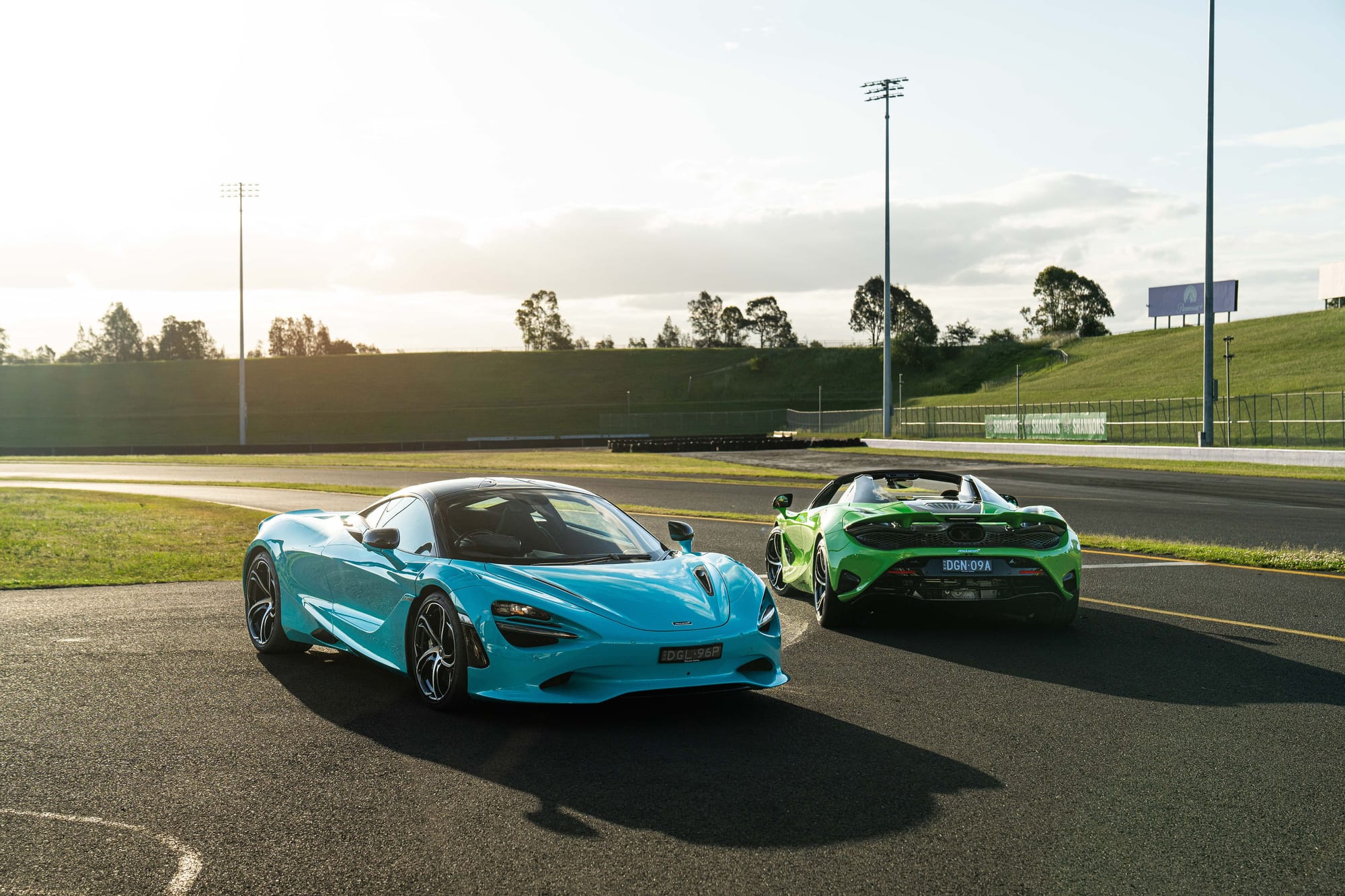 McLaren 750S coupe and Spider at Sydney Motorsport Park