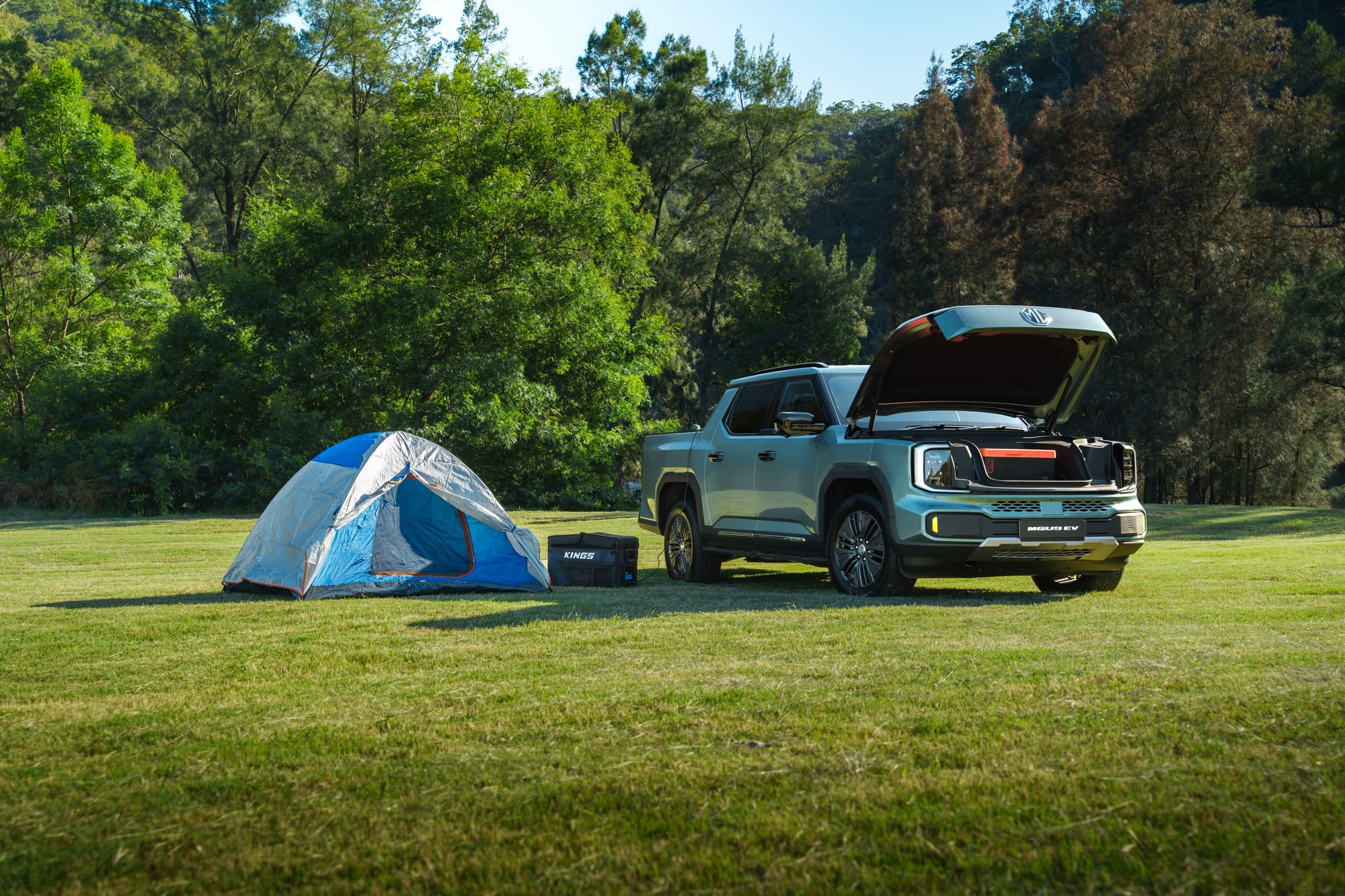 MG U9 EV at a camp site