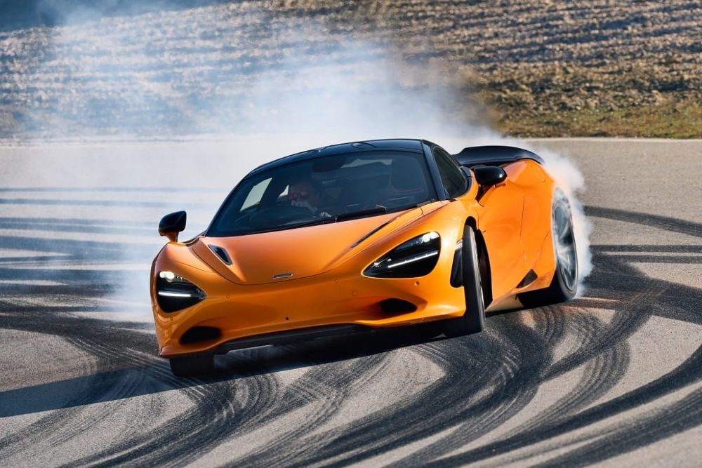 A McLaren 750S drifting