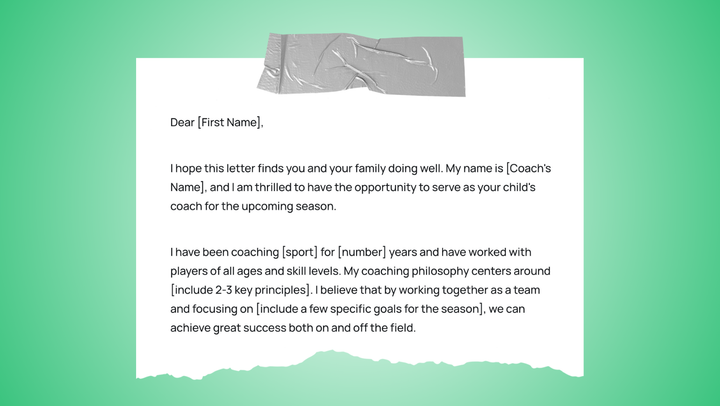 Sample Coach Introduction Letter to Parents