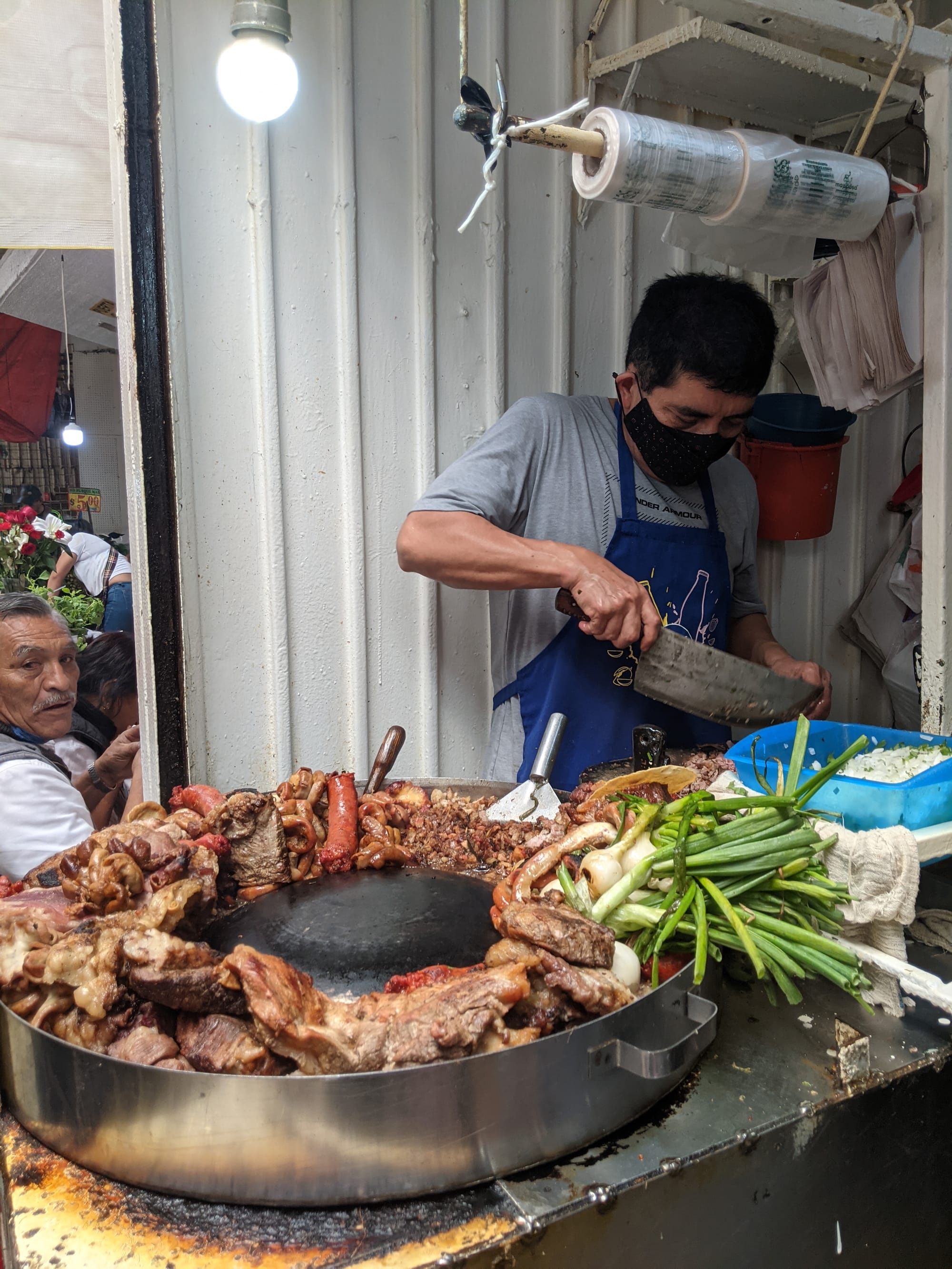 Meat selection at a traditional market in Mexico City