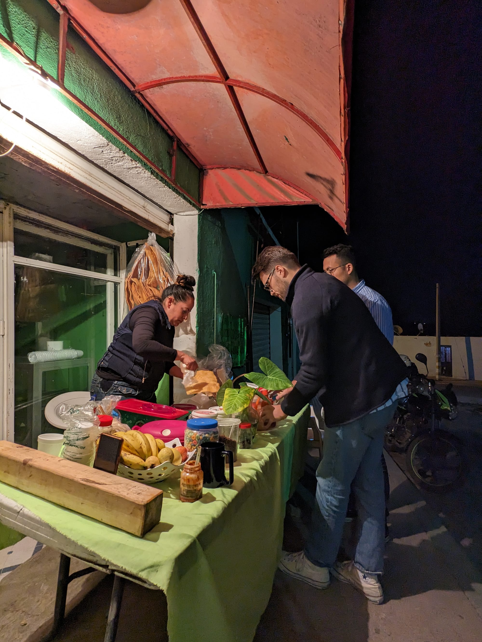 Nighttime taco stand in Mexico City