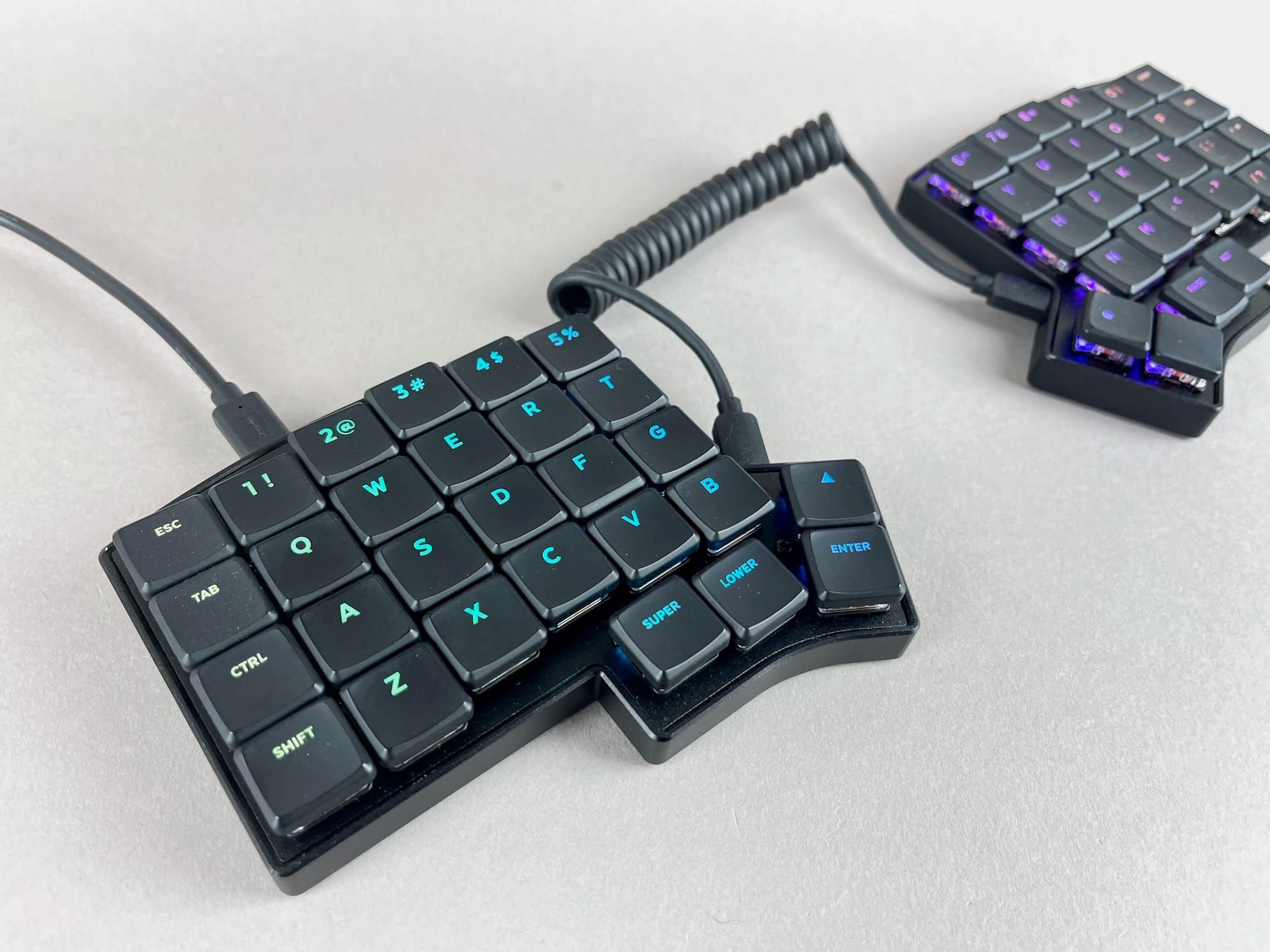 Iris CE in Aluminum Case with RGB backlighting on