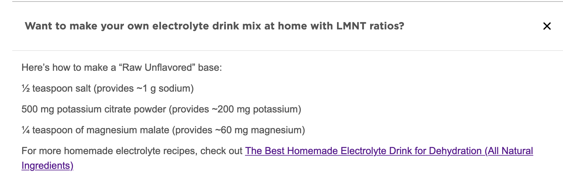DrinkLMNT's DIY Electrolyte Drink Mix