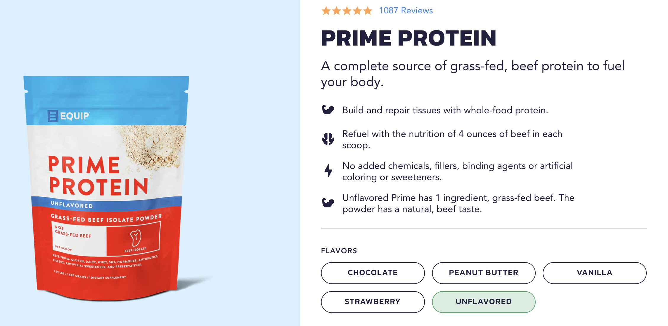 Equipfood's Grass-fed Beef Isolate