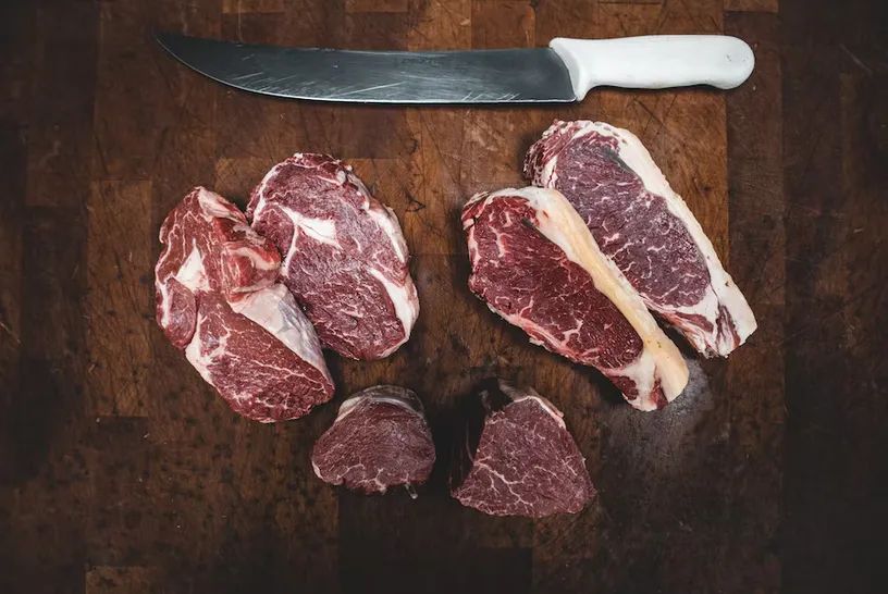 six steaks and a knife