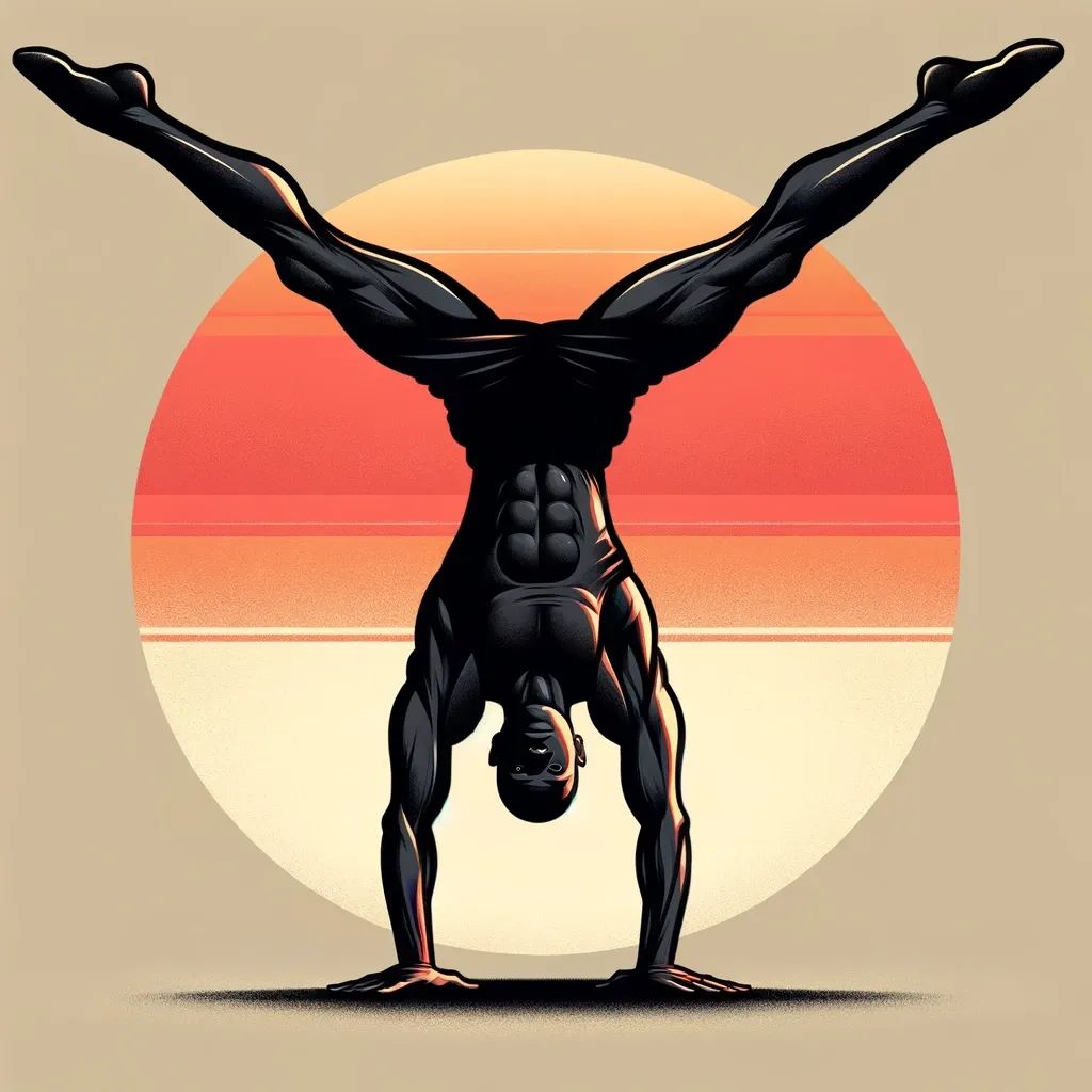 A black athlete doing a handstand