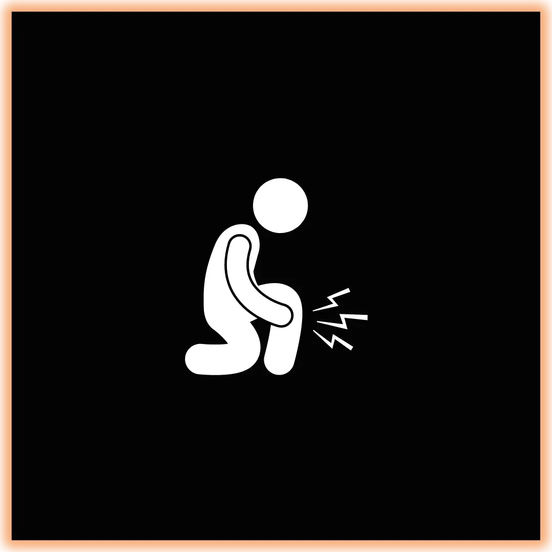 A white silhouette with knee pain
