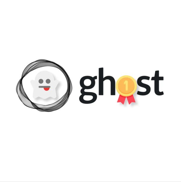 Ghost logo with a couple emojis