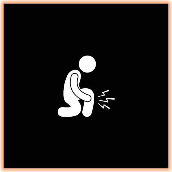 A white silhouette with knee pain