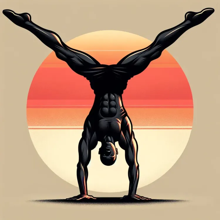 A black athlete doing a handstand