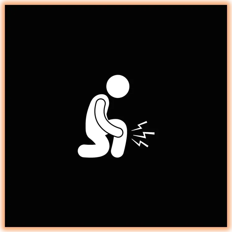 A white silhouette with knee pain