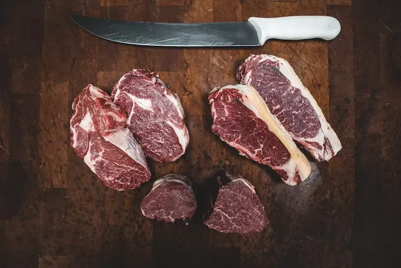 six steaks and a knife