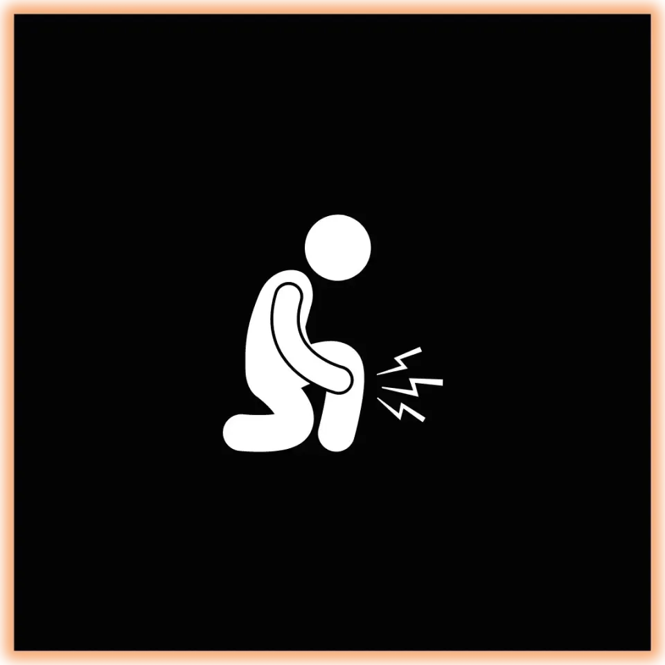 A white silhouette with knee pain