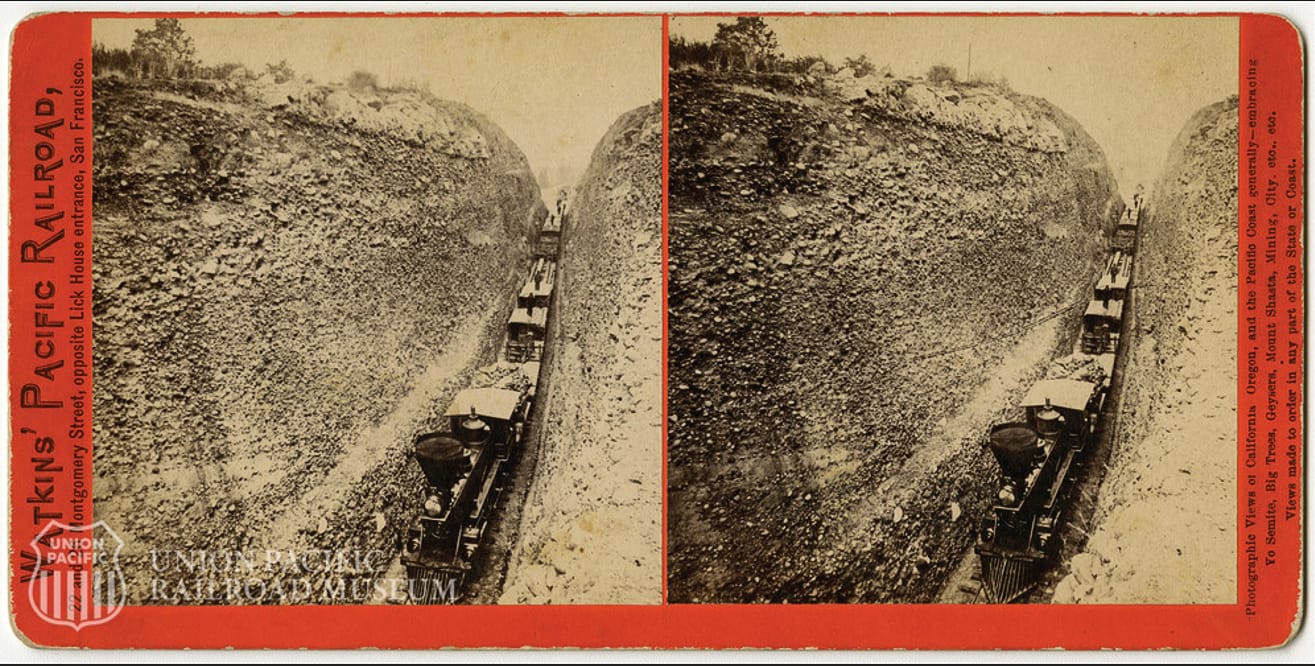 Stereocard of early railcut.