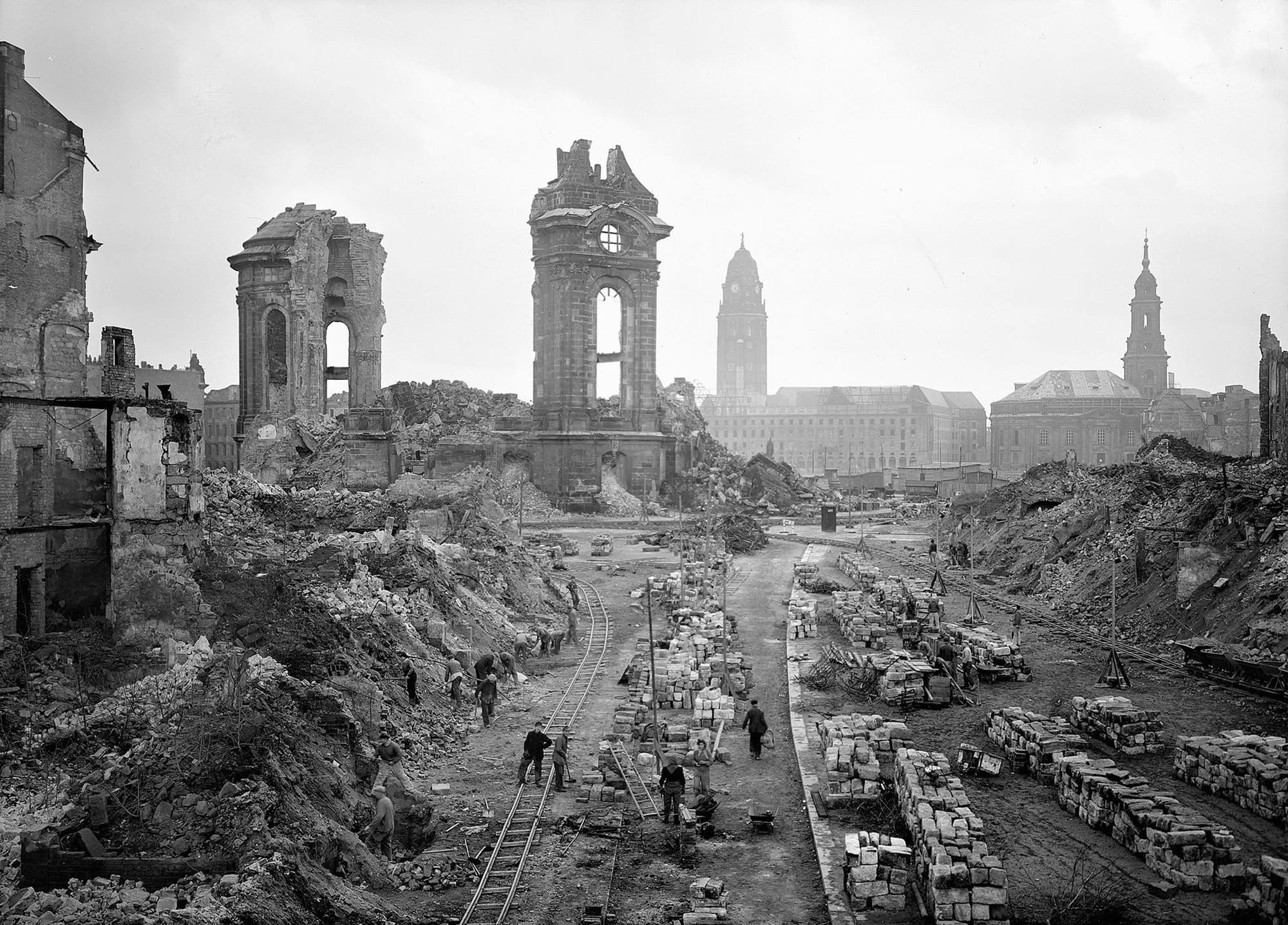 Bombed out Dresden, 1945.