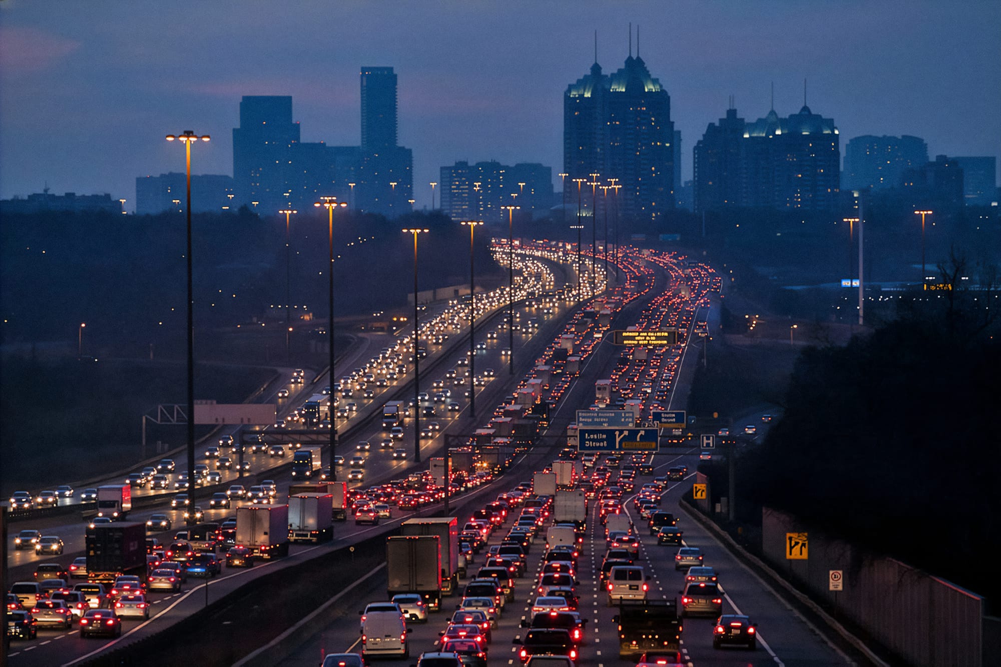 Traffic hum on Highway 401 at night.